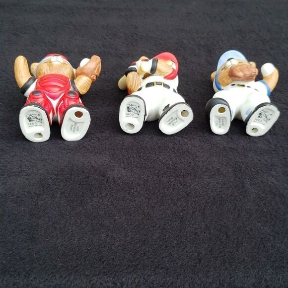 Vintage Homco Set of 3 Porcelain Baseball Bears Figurines #1403 - Picture 3 of 10